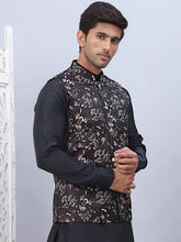 Embossed Silk Blend Nehru Jacket-JOWC-4102Maroon